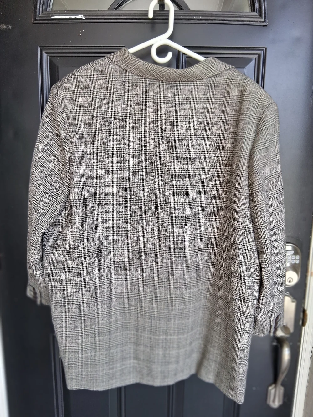 Harve Benard Women's Plaid Blazer Jacket in Black/Gray Lined XXL 27 In Pit ToPit